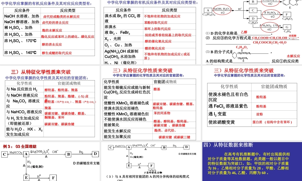 有机化学推断题