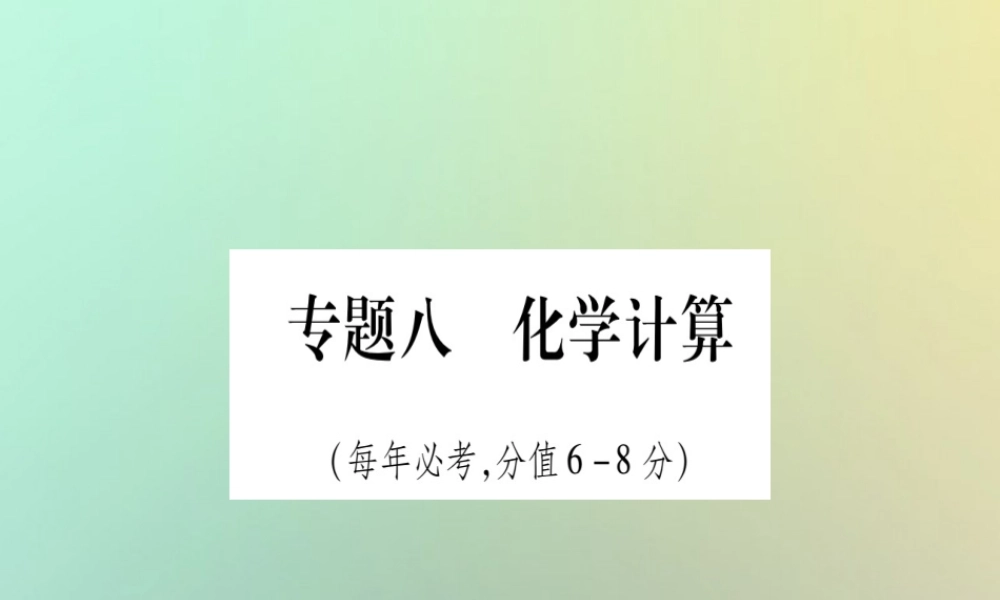 中考化学准点备考复习 第二部分 题型专题突破 专题8 化学计算课件 新人教版 课件