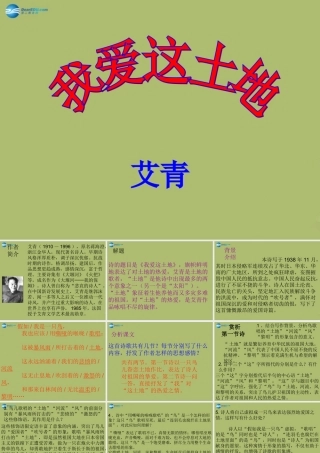 九年级语文下册 1(诗两首)我爱这土地课件4 新人教版 课件