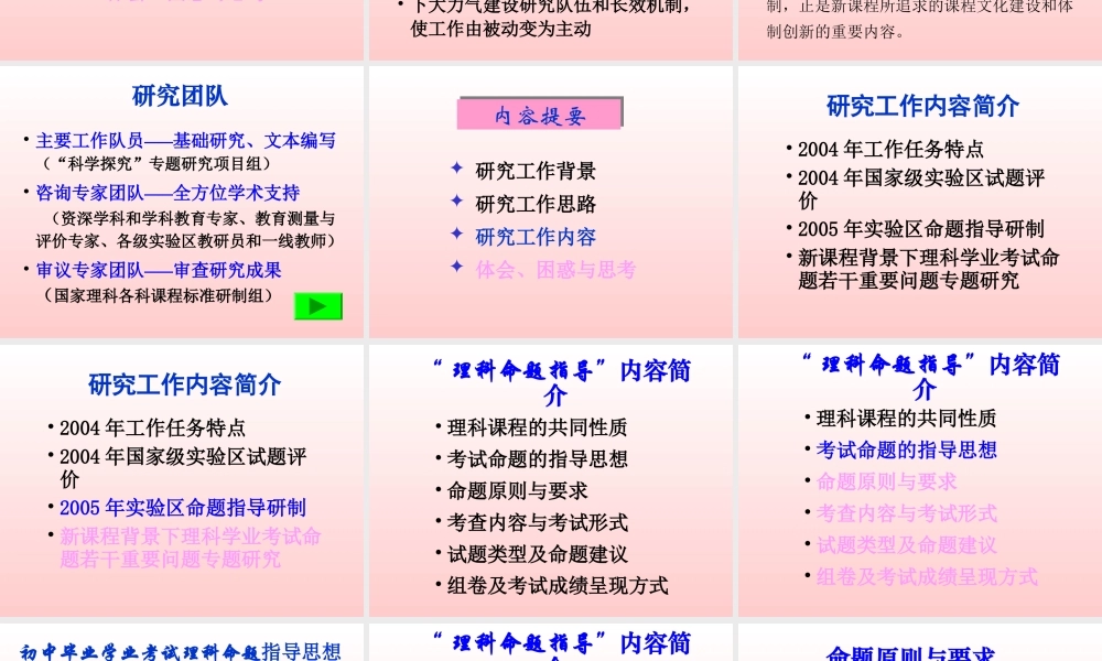 初三物理毕业学业考试命题及其评价研究[整理]新课标 课件