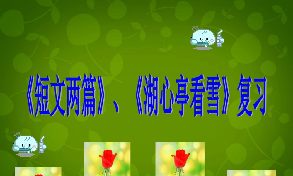 八年级语文上册(短文两篇)(湖心亭看雪)复习课件 新人教版 课件