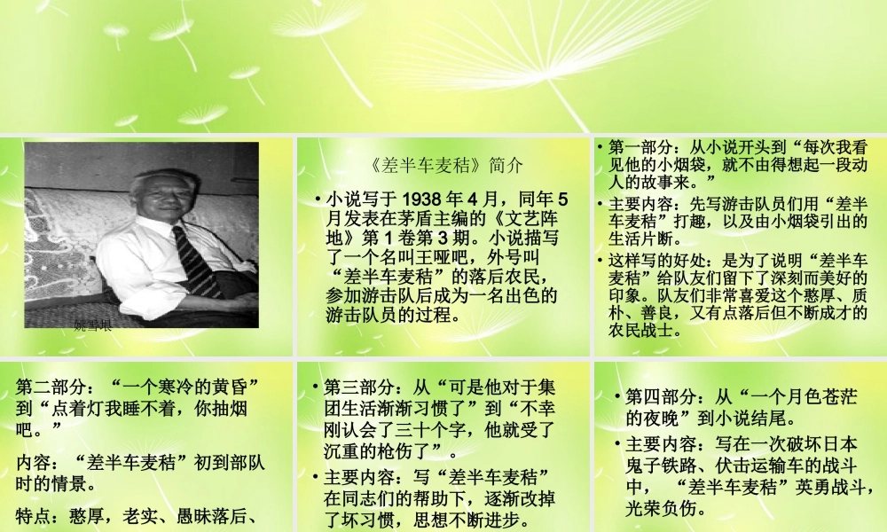 九年级语文上册(第7课 差半车麦秸)课件 语文版 课件