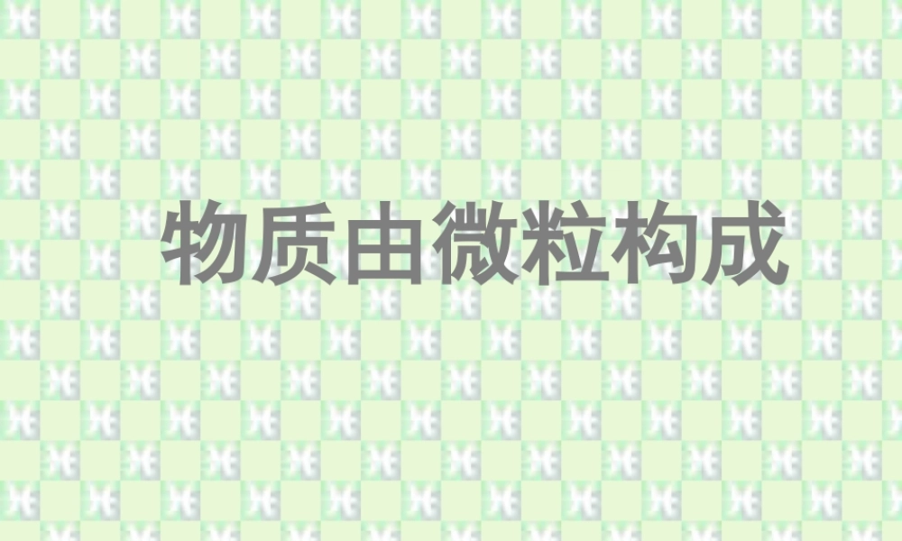 初三数学物质由微粒构成 浙教版 课件