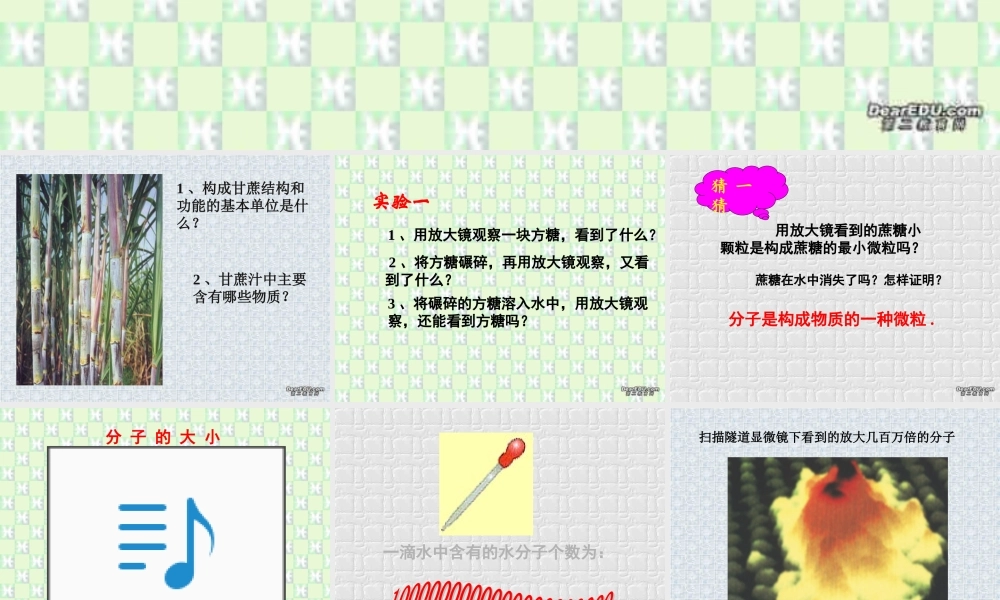 初三数学物质由微粒构成 浙教版 课件