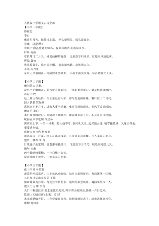 小学语文古诗全部