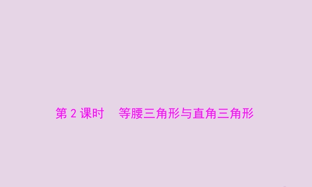 广东省中考数学复习 第一部分 中考基础复习 第四章 图形的认识 第2讲 三角形 第2课时 等腰三角形与直角三角形课件