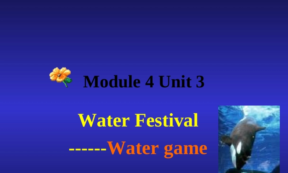 七年级英语下册 Module 4 Unit 3 Water Festival课件 上海牛津版 课件
