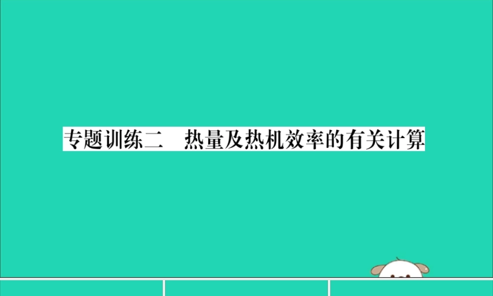 九年级物理全册 第十四章 内能的利用 专题训练二 热量及热机效率的有关计算课件 (新版)新人教版 课件