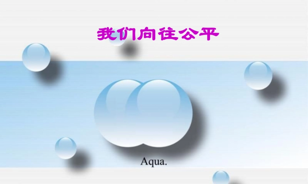 九年级政治 我们向往公平 课件 鲁教版 课件