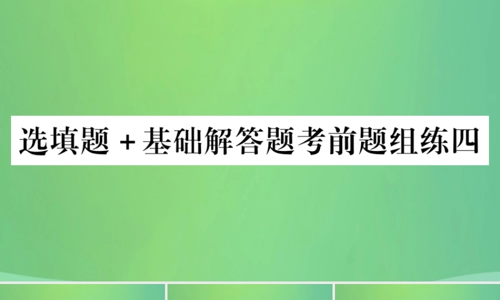 中考数学复习 选填题基础解答题考前题组练四(精练)课件