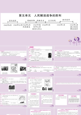中考历史复习 第一篇 教材系统复习 第2板块 中国近代史 第5单元 人民解放战争的胜利(讲解)课件