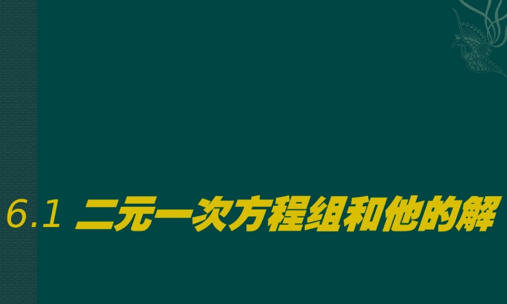 七年级数学下册 6.1(二元一次方程和它的解)课件 北京课改版 课件