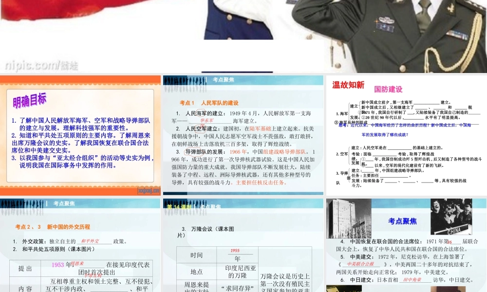 八下专题复习_国防建设与外交成就