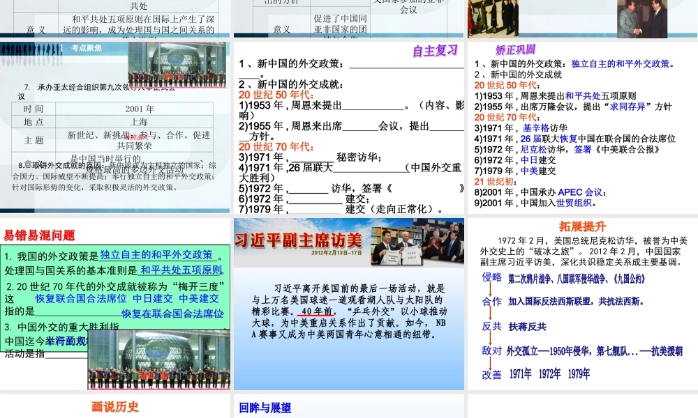 八下专题复习_国防建设与外交成就