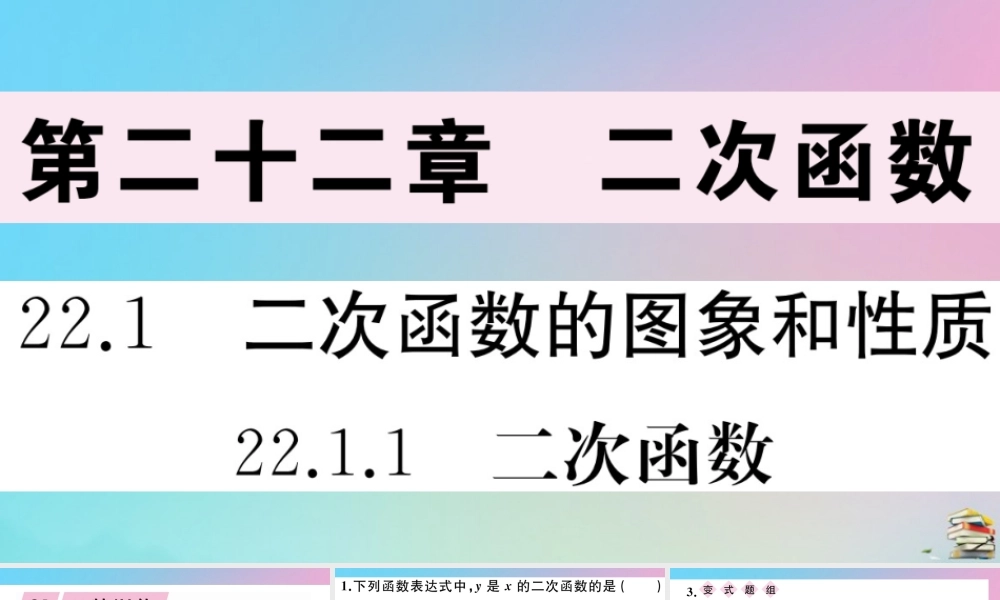 九年级数学上册 第22章(二次函数)2211 二次函数作业课件 (新版)新人教版 课件