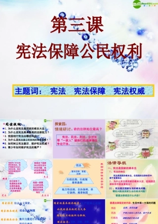 八年级政治下册 (宪法保护公民权利)课件 粤教版 课件