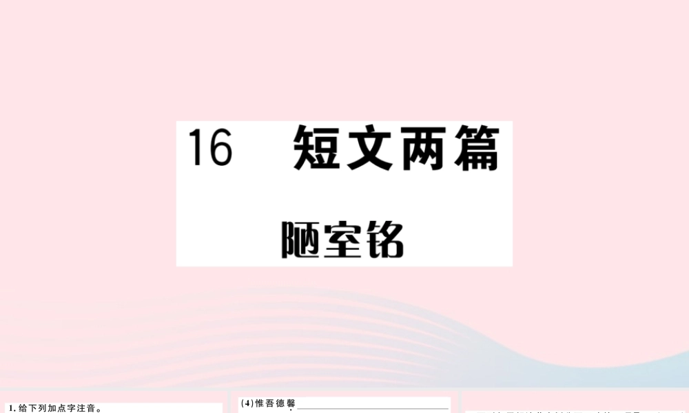 文下册 第四单元 16 短文两篇习题课件 新人教版 课件