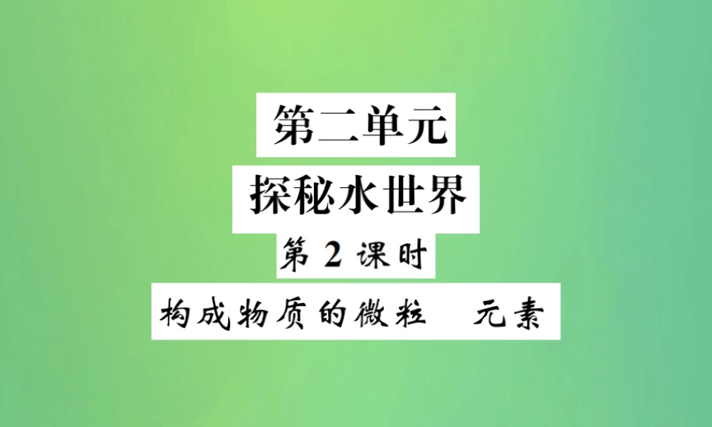 中考化学总复习 教材考点梳理 第二单元 探秘水世界 第2课时 构成物质的微粒 元素课件 鲁教版 课件
