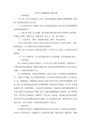 小学生心理个案分析