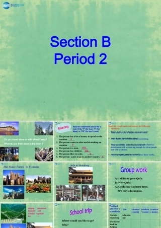 九年级英语全册 Unit 7 Where would you like to visit？Section B2课件 人教新目标版 课件