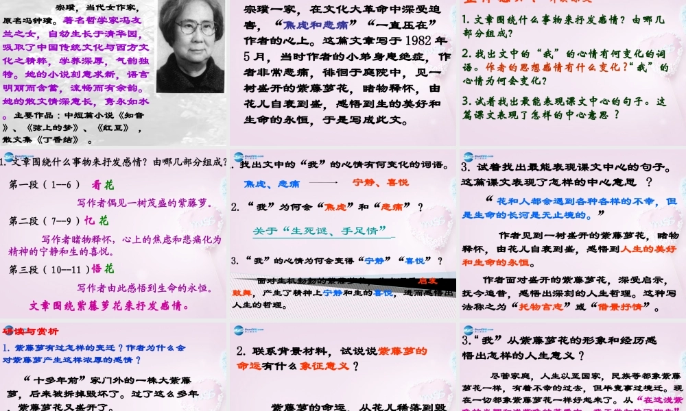 七年级语文上册《紫藤萝瀑布》课件