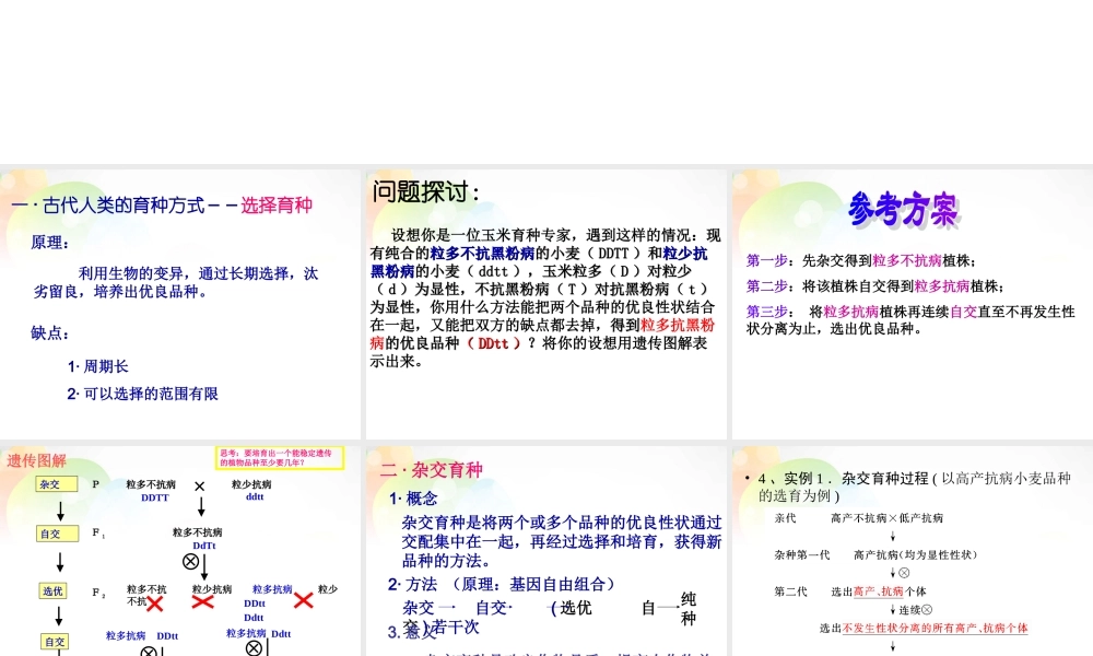 杂交育种和诱变育种