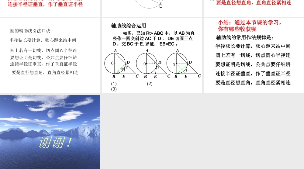 圆的常用辅助线作法（一）