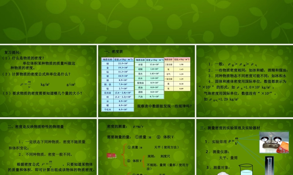 八年级物理上册 第五章 第3节 密度的应用课件 粤教沪版 课件