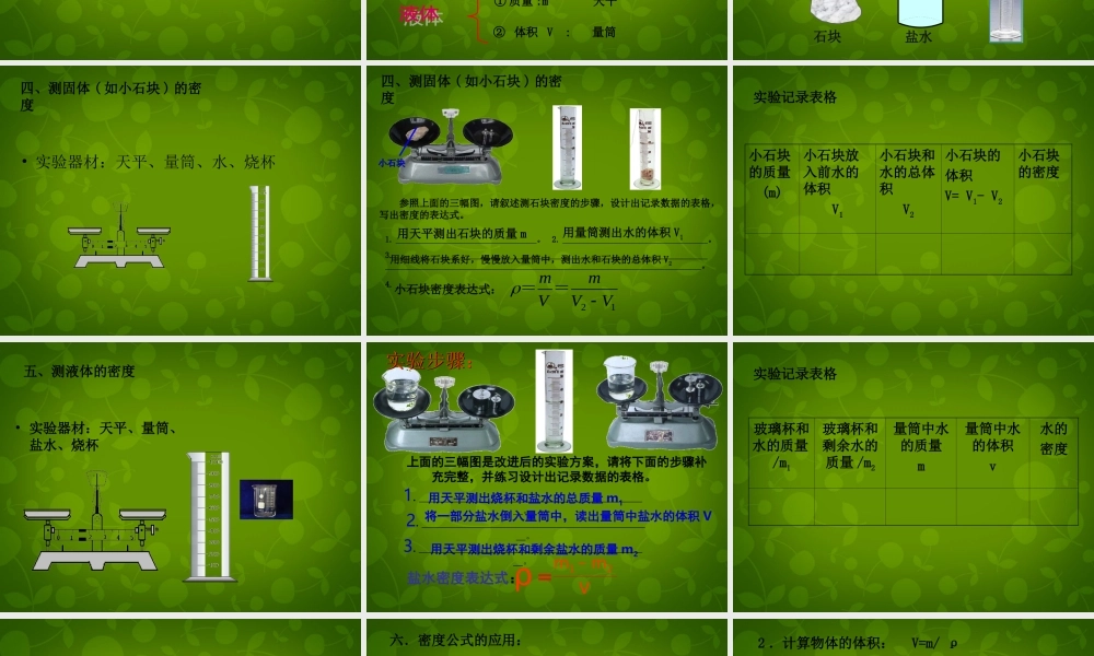 八年级物理上册 第五章 第3节 密度的应用课件 粤教沪版 课件