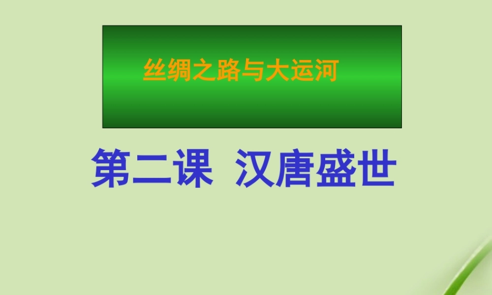 八年级历史上册 第二课汉唐盛世课件 人教新课标版 课件