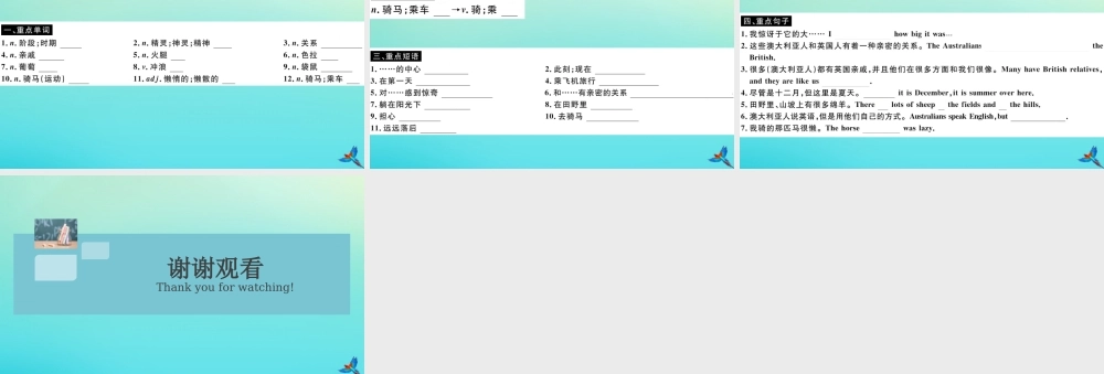 九年级英语上册 Module 10 Australia Unit 2 The game that they like most is Australian football(小册子)习题课件 (新版)外研版 课件