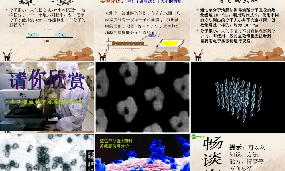 八年级物理下册 认识分子(1)课件 沪粤版 课件