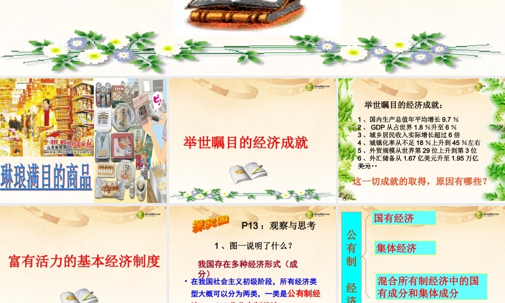 九年级政治全册 第一单元第2课富有活力的经济制度课件 粤教版 课件