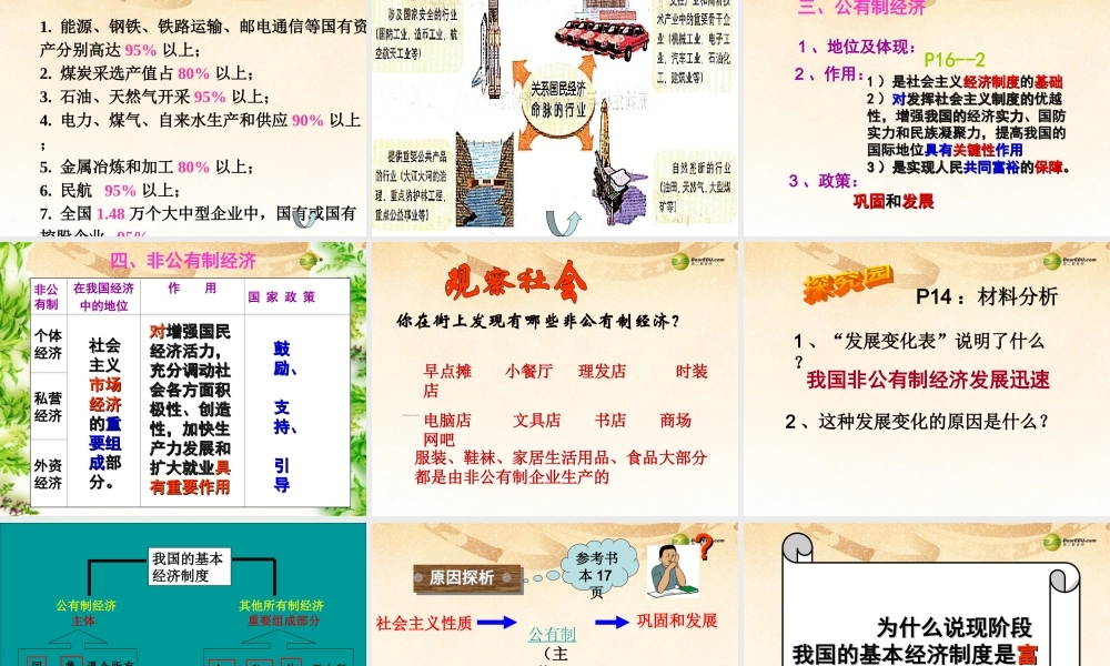 九年级政治全册 第一单元第2课富有活力的经济制度课件 粤教版 课件