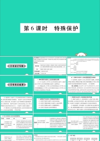 宁夏中考道德与法治考点复习 第二篇 第二板块 法律部分 第6课时 特殊保护课件