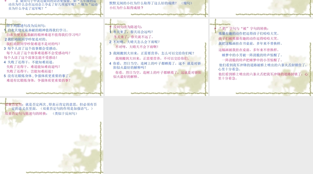 小学语文总复习之句式转换