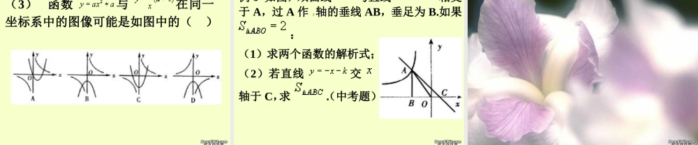 反比例函数的图象和性质九年级数学复习课件 华东师大版 课件
