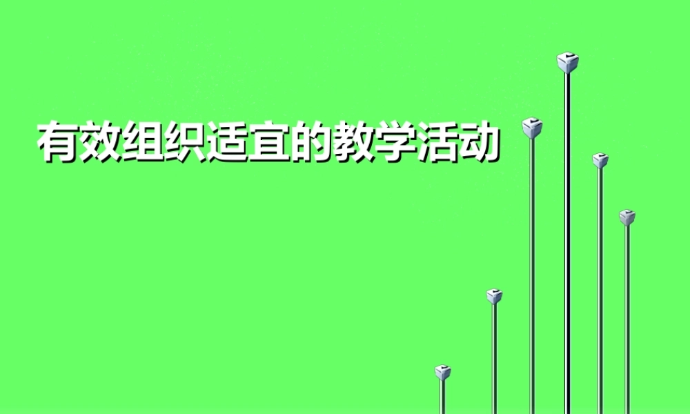有效组织适宜的教学活动