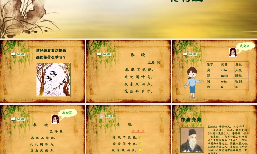 古诗《春晓》课件