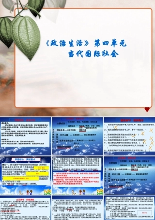 《政治生活》第四单元当代国际社会