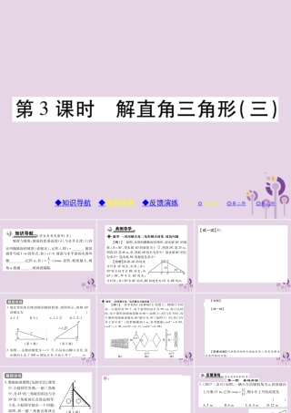 九年级数学上册 第24章 解直角三角形 244 解直角三角形 第3课时 解直角三角形(三)习题课件 (新版)华东师大版 课件