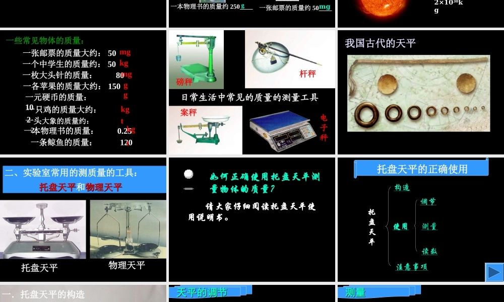 一、物体的质量-(2)