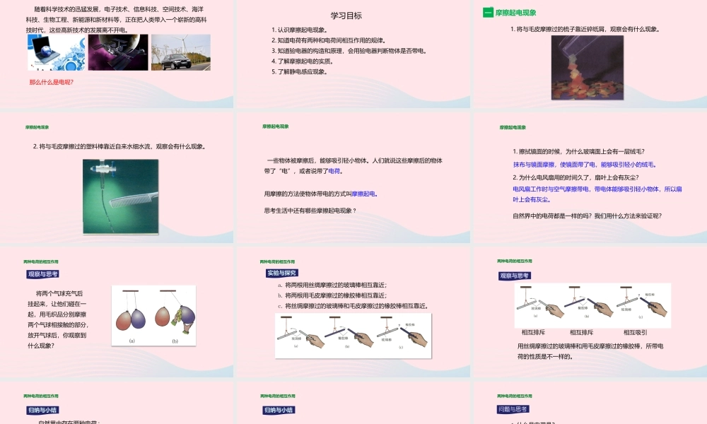 九年级物理全册 141 电是什么课件(新版)沪科版 课件