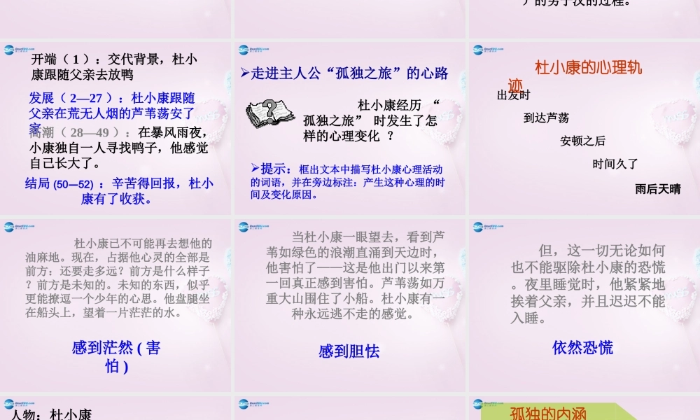 山东省泰安市九年级语文上册 10 孤独之旅课件 新人教版 课件