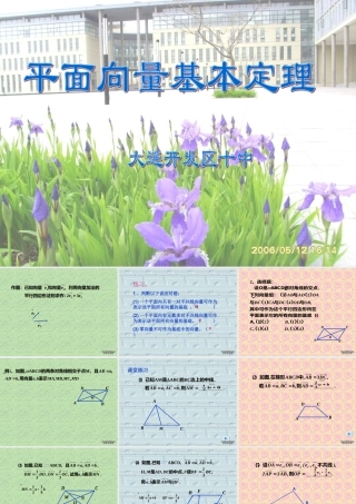 大连开发区十中高一数学平面向量基本定理 课件