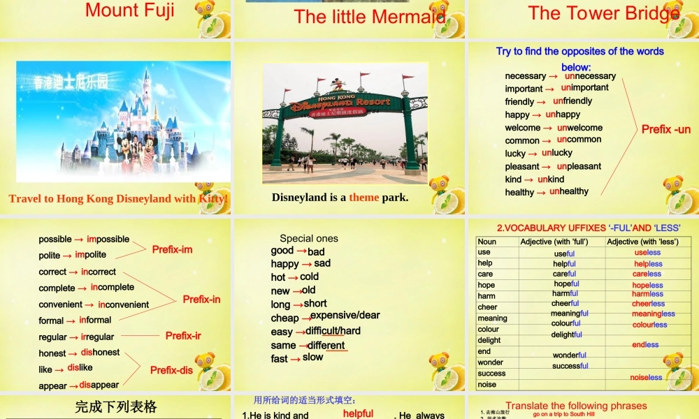 八年级英语下册 Unit 2 Travelling revision课件 (新版)牛津版 课件