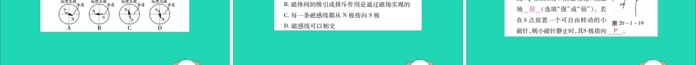 九年级物理全册 第二十章 电与磁 第1节 磁现象 磁场 第2课时 磁场 磁感线课件 (新版)新人教版 课件