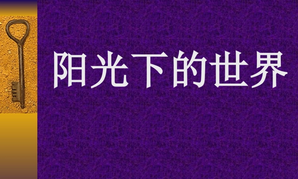 1、阳光下的世界