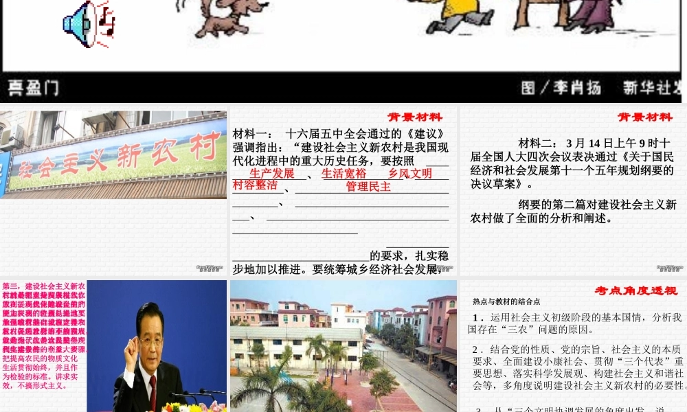 中考政治新农村建设课件