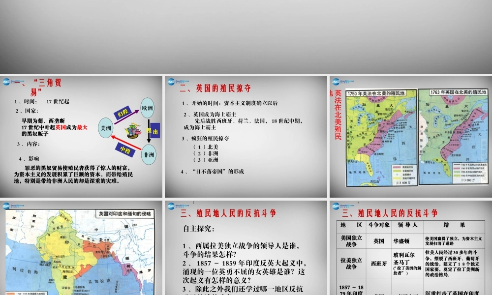 八年级历史与社会下册 第七单元 第四课 殖民扩张与民族解放运动课件 人教版 课件